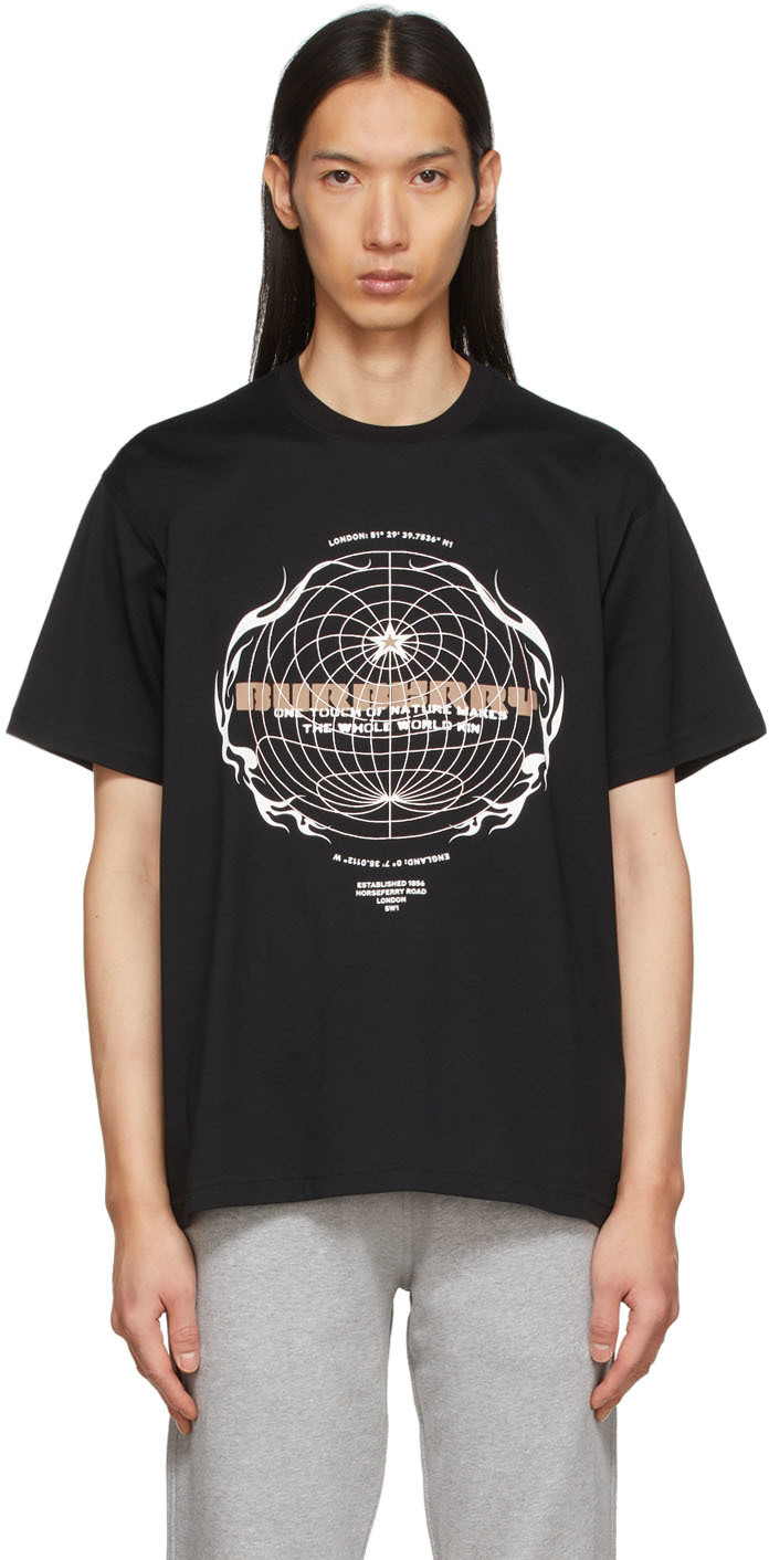 Black Globe Graphic T Shirt