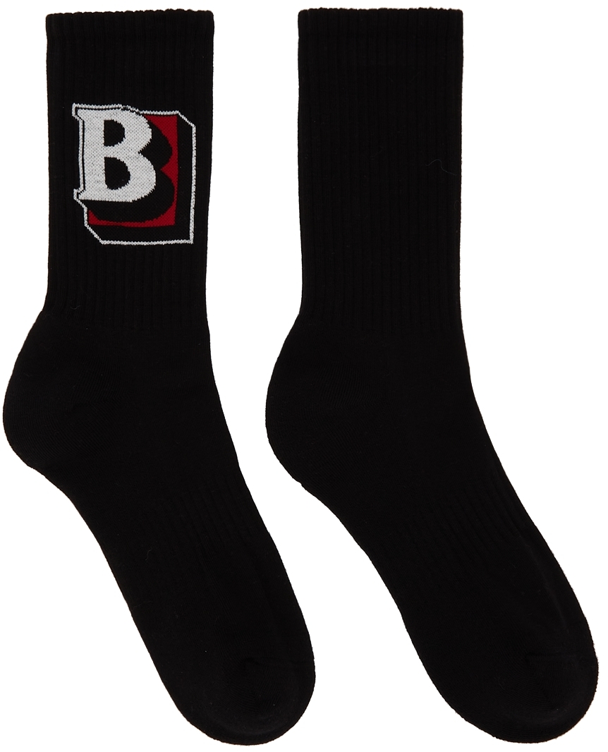Burberry Black 'B' Logo Sports Socks