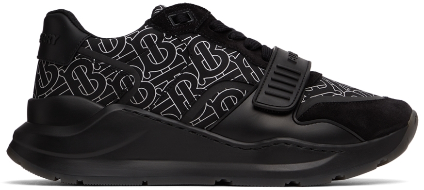 Burberry Black Monogram Print Ramsey Sneakers
