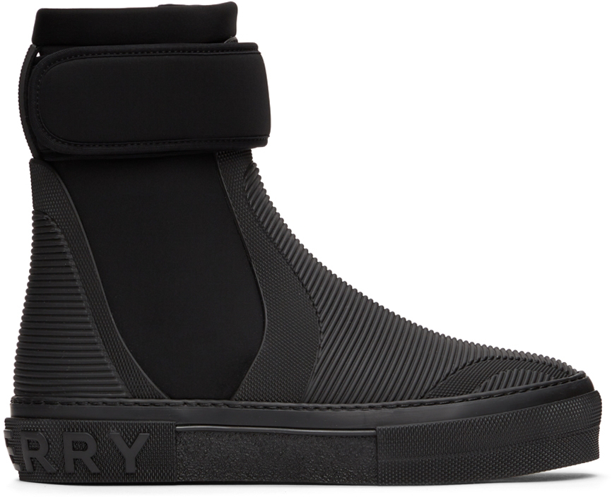 Burberry: Black Sub High-Top Sneakers | SSENSE Canada