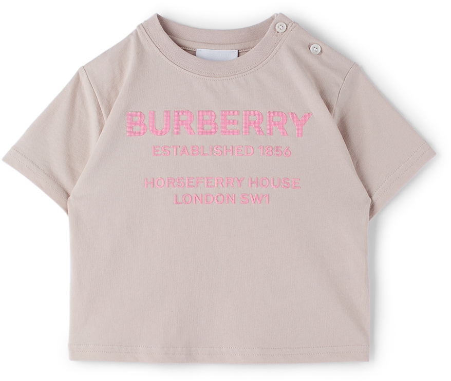 Baby Pink Horseferry T-Shirt by Burberry | SSENSE