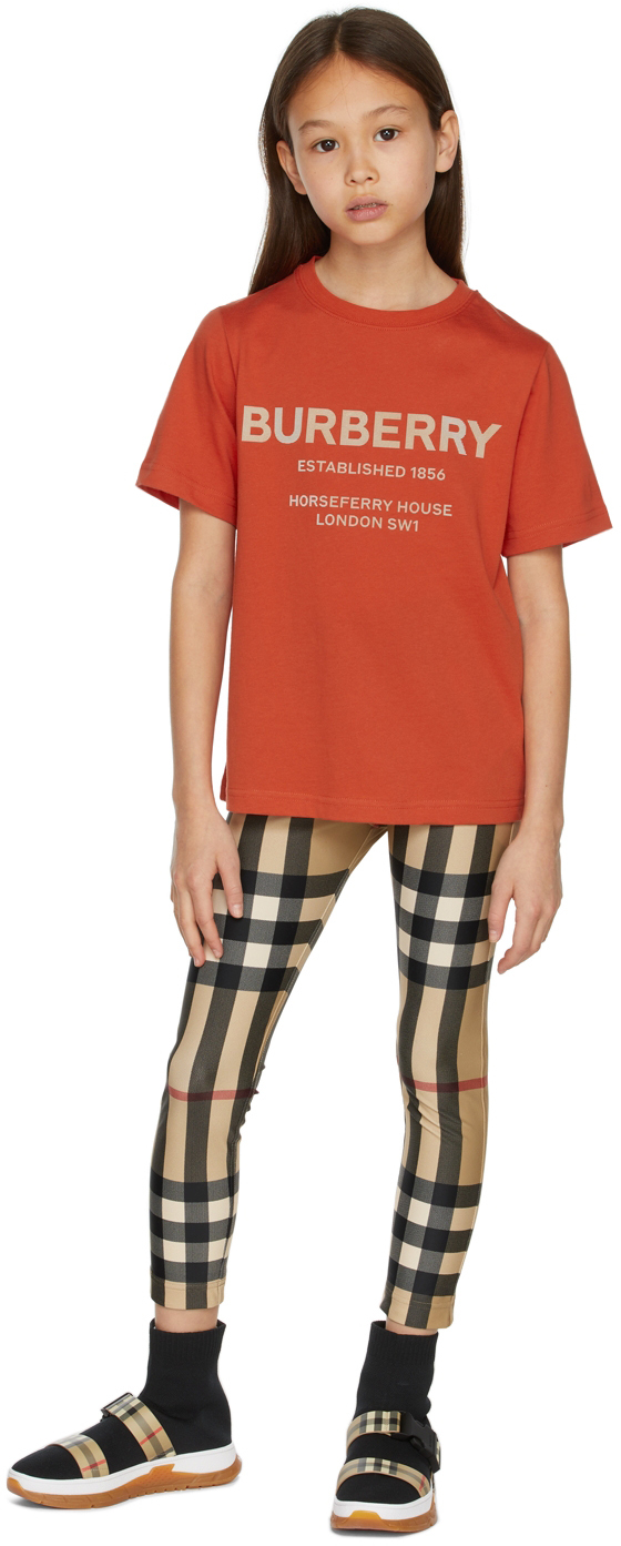 Kids Orange Horseferry T-Shirt by Burberry | SSENSE