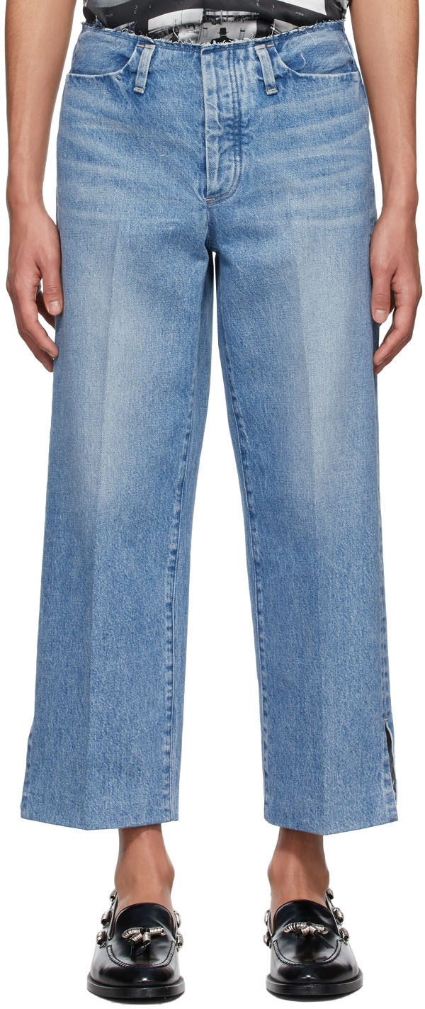 Tanaka Blue Unfinished Crop Jeans