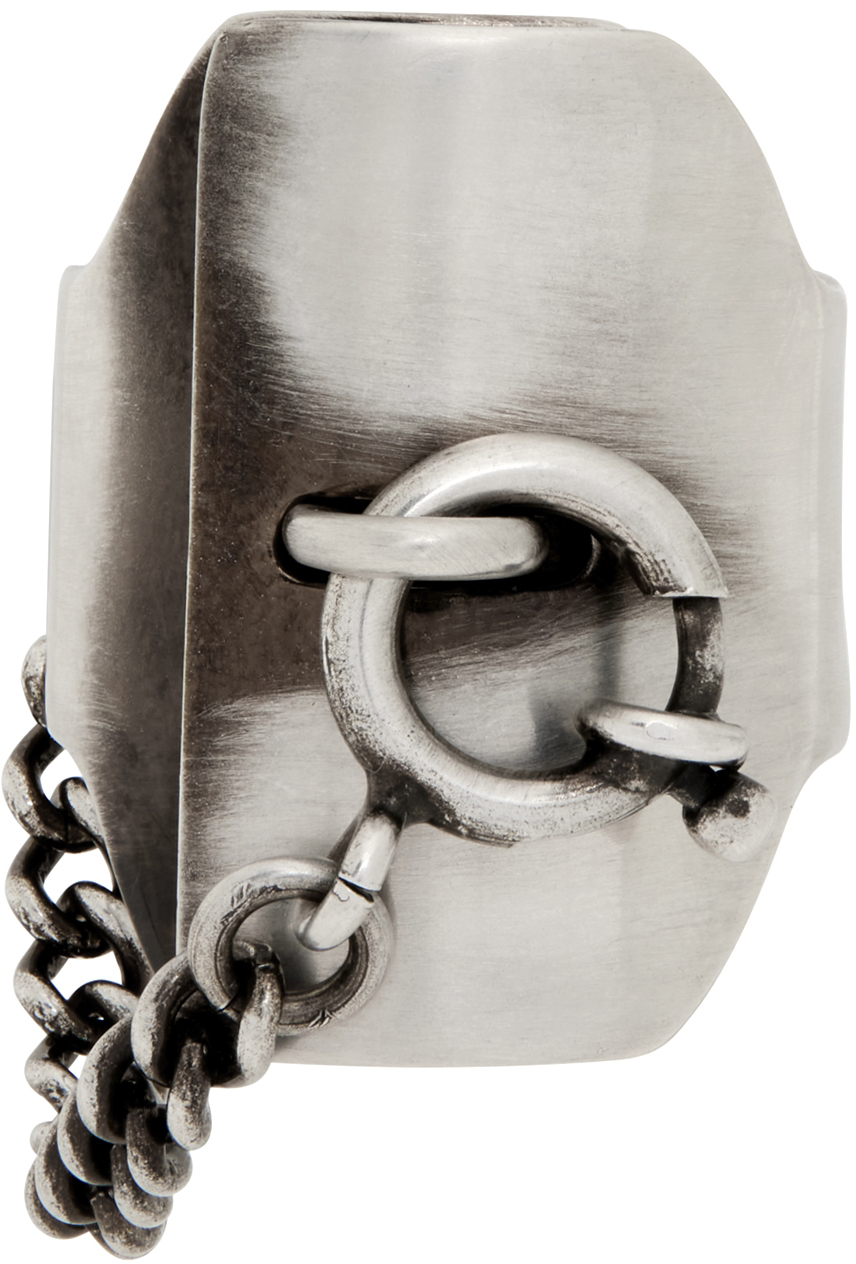 Silver Locking Martine Ring by Ann Demeulemeester on Sale