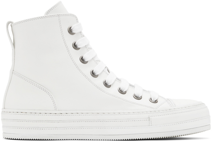 White Leather Raven Sneakers