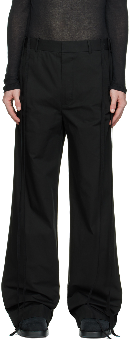 Ann Demeulemeester Satin Bonne Slouchy Trousers in Blue for Men Mens Clothing Trousers Slacks and Chinos Casual trousers and trousers 
