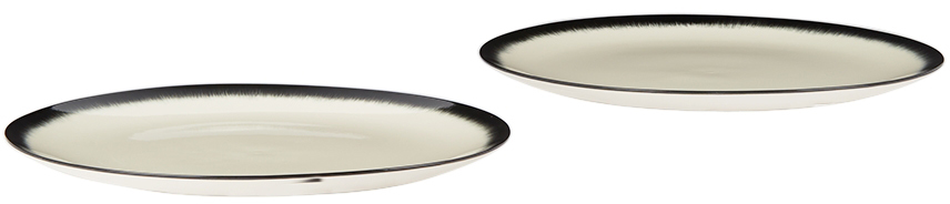 Ann Demeulemeester Off-white & Black Serax Edition Dé Plate Set In Var 3