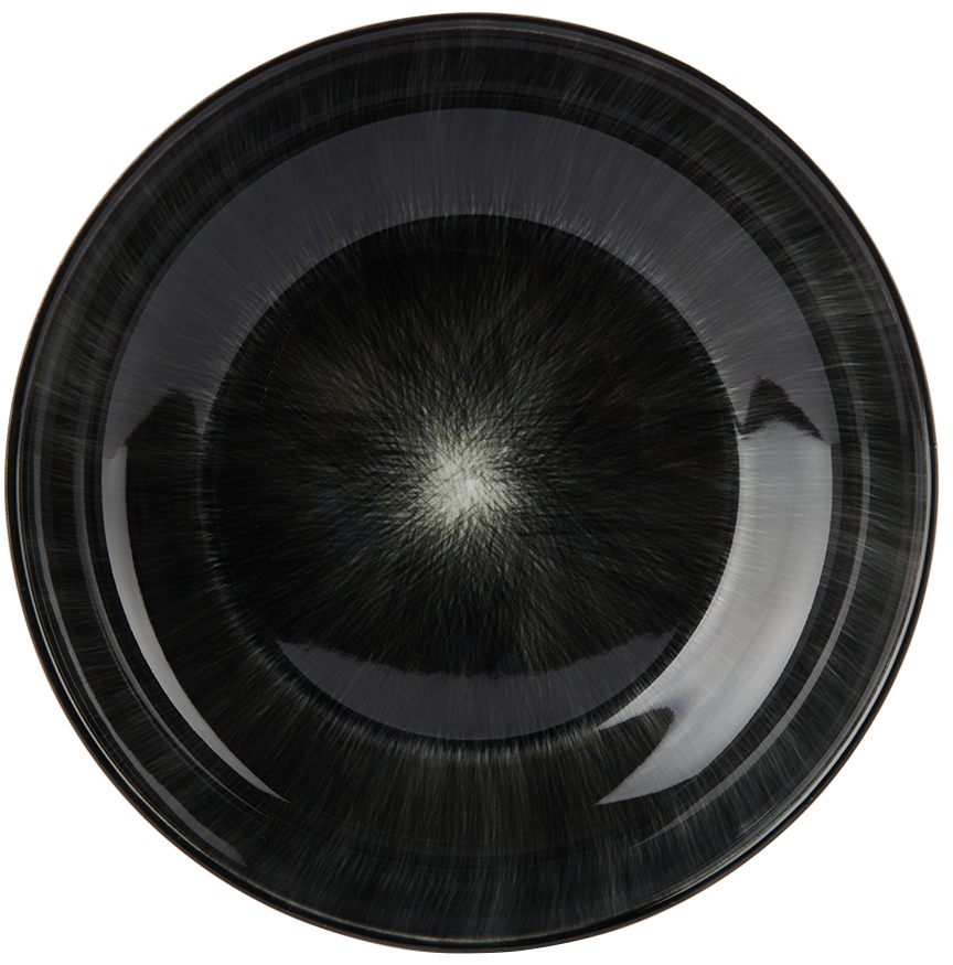 Ann Demeulemeester Black & Off-white Serax Edition Small Dé High Plate Set In Var C