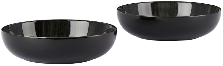 Ann Demeulemeester Black & Off-white Serax Edition Small Dé High Plate Set In Var C