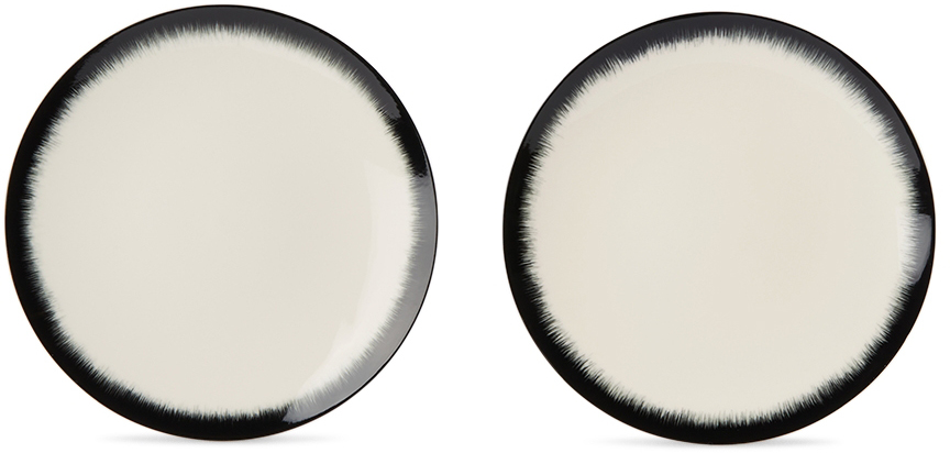 Ann Demeulemeester Off-white & Black Serax Edition Dé Desert Plate Set In Var 3