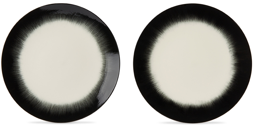 Ann Demeulemeester Off-white & Black Serax Edition Dé Desert Plate Set In Var 4