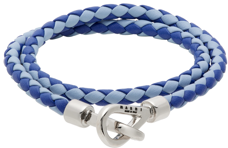 Marni Blue Double Wrap Braided Bracelet