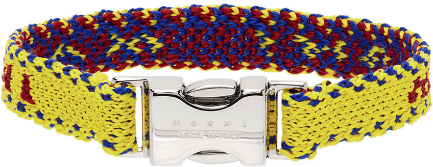 Marni Yellow & Blue Crochet Ribbon Bracelet