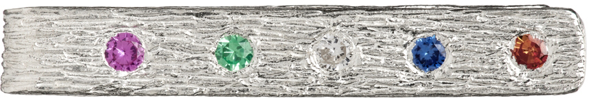 SSENSE Exclusive Silver & Multicolor Gemstone Money Clip Tie Bar
