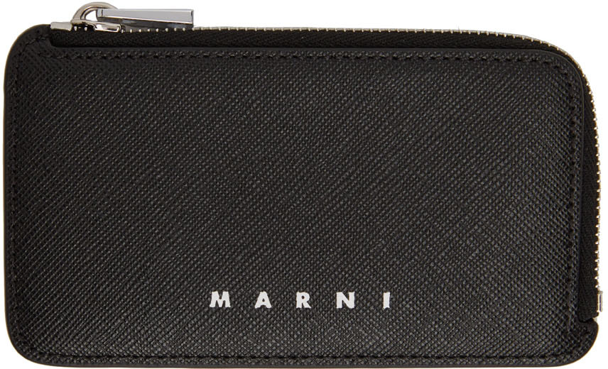 Marni: Black Leather Card Holder | SSENSE UK