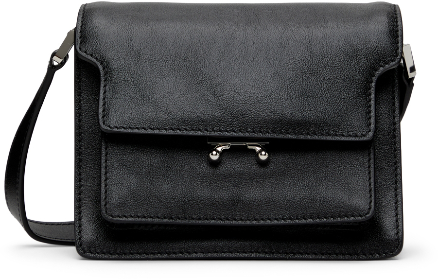 Marni Black Trunk Soft Mini Bag in Black Leather