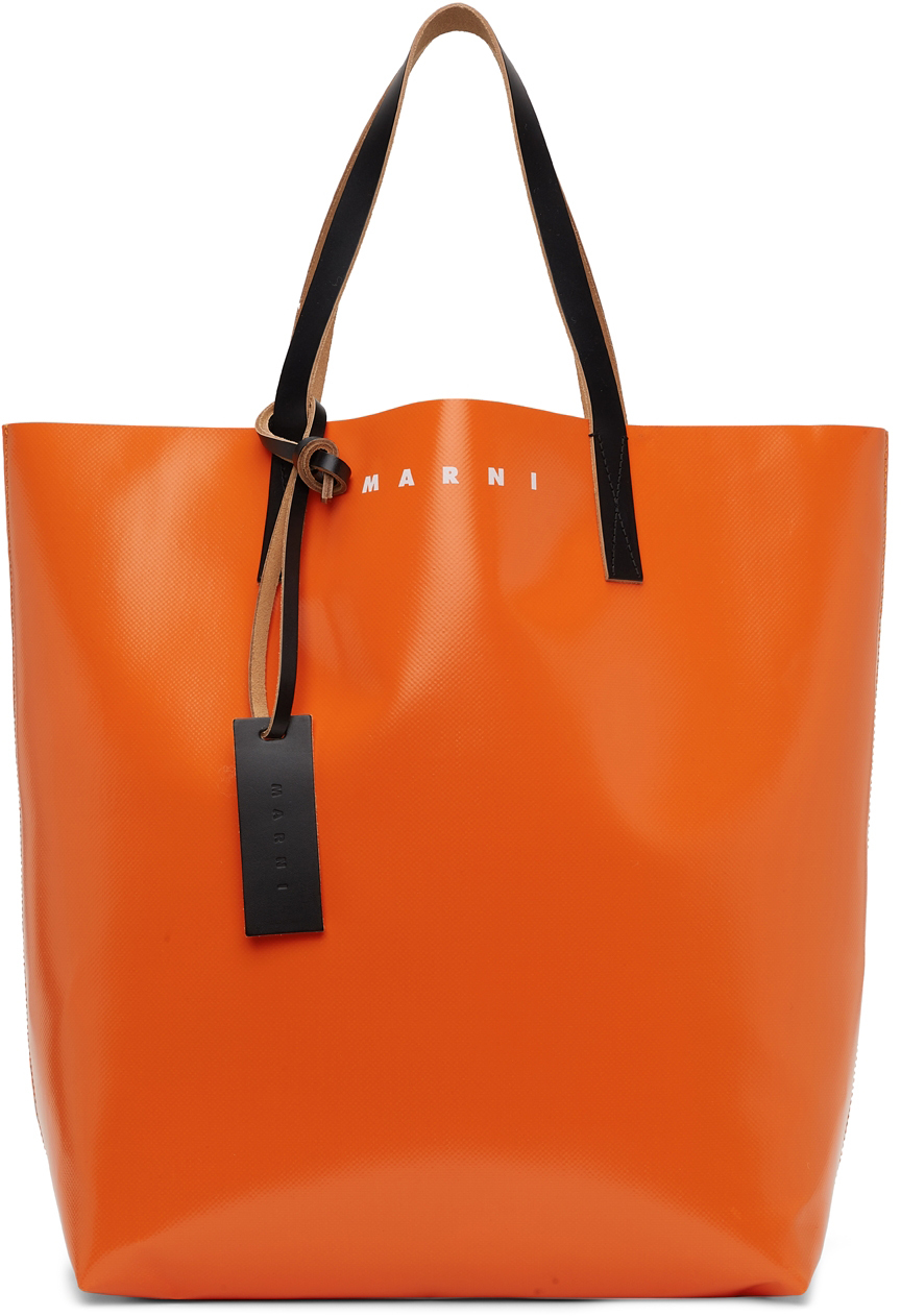 Marni Orange & Black Tribecca North-south Shopping Tote for Men Mens Tote bags Marni Tote bags 