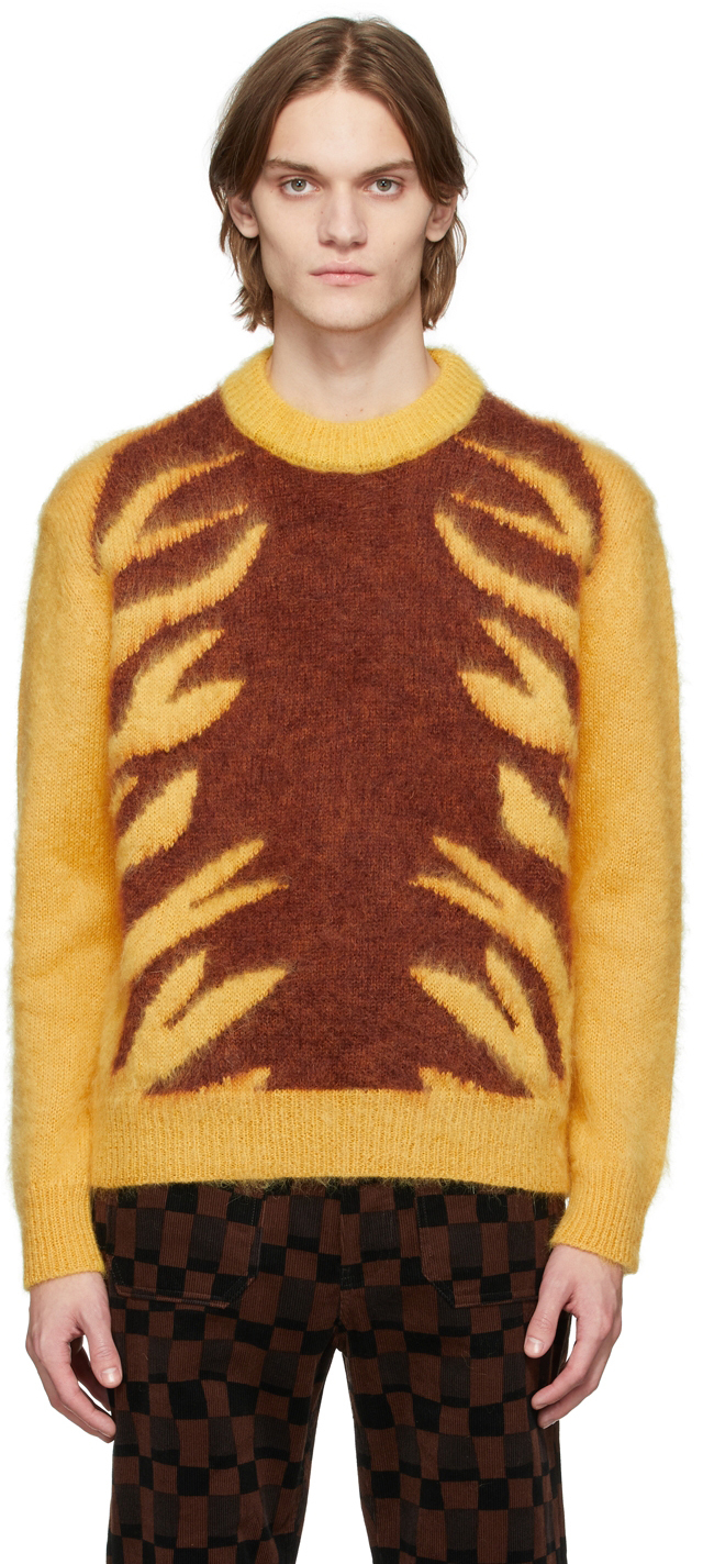 Marni Yellow & Brown Maria Magdalena Suarez Edition Tiger Stripes Sweater