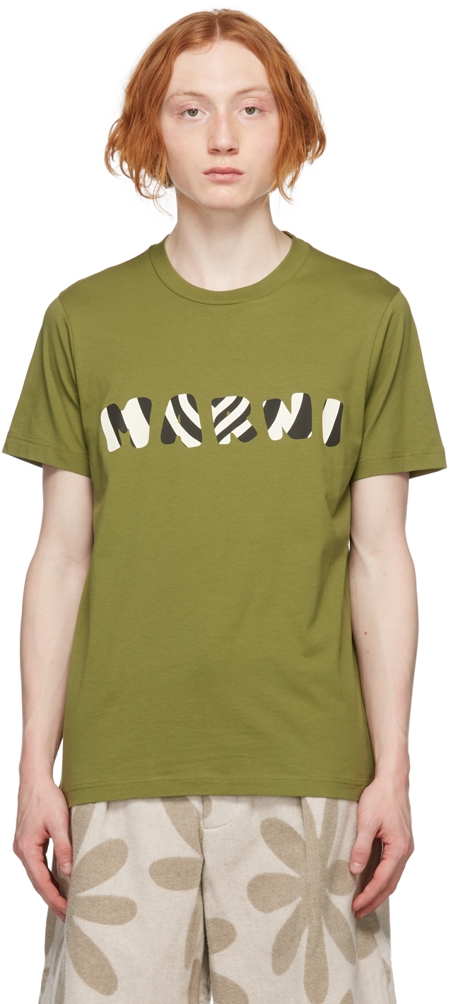 Marni Green Graphic Logo T-Shirt