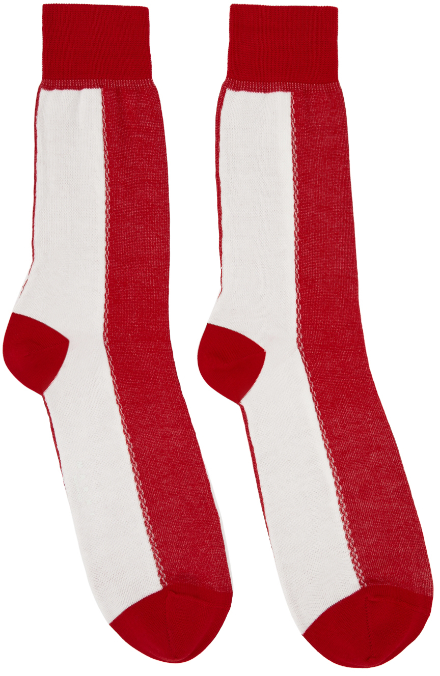 Marni Red Cotton Socks In Rgr63 Crimoson