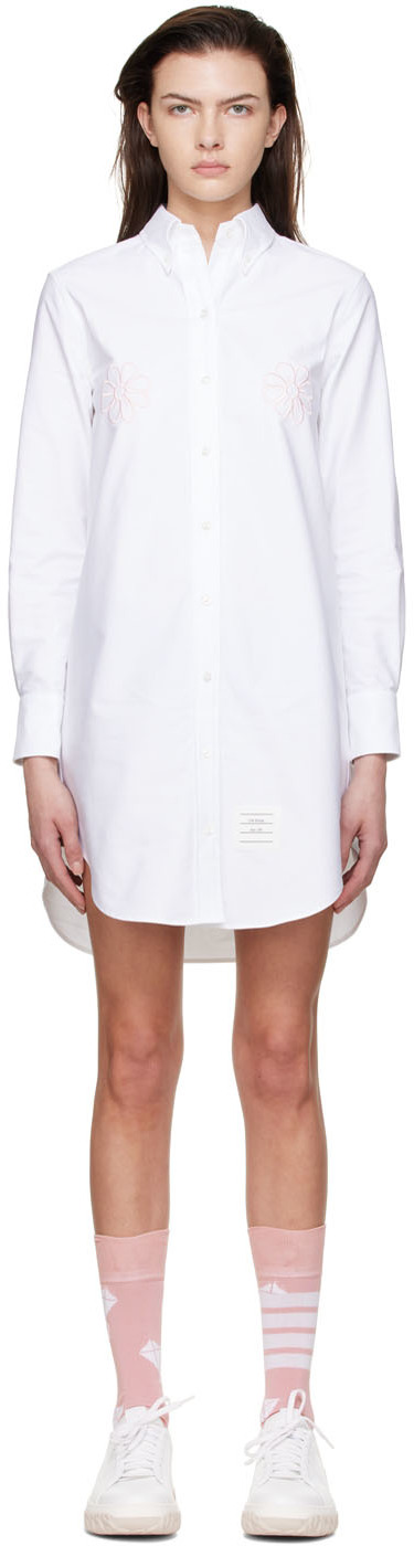 Thom Browne White Cotton Mini Dress