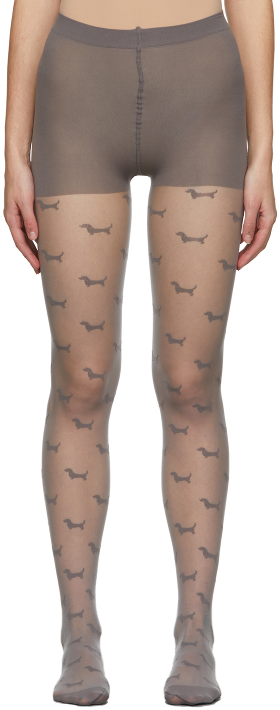 Thom Browne: Grey Hector Motif Tights 