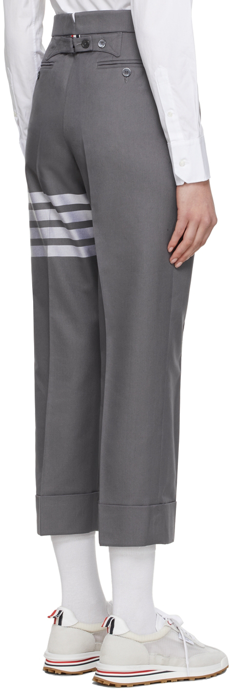 Thom Browne Grey 4-bar Stripe Tailored Trousers In Med Grey 035