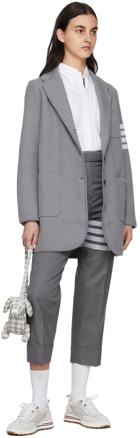 Thom Browne Grey 4-bar Stripe Tailored Trousers In Med Grey 035