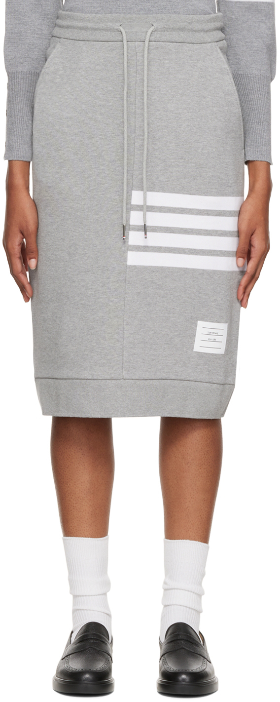 Thom Browne Grey Engineered 4-bar Skirt In Light Grey - 055