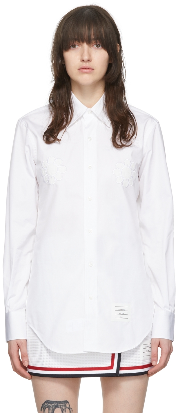 Thom Browne: White Cotton Shirt | SSENSE