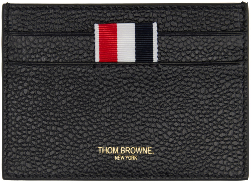 Thom Browne Black Pebble Grain Card Holder