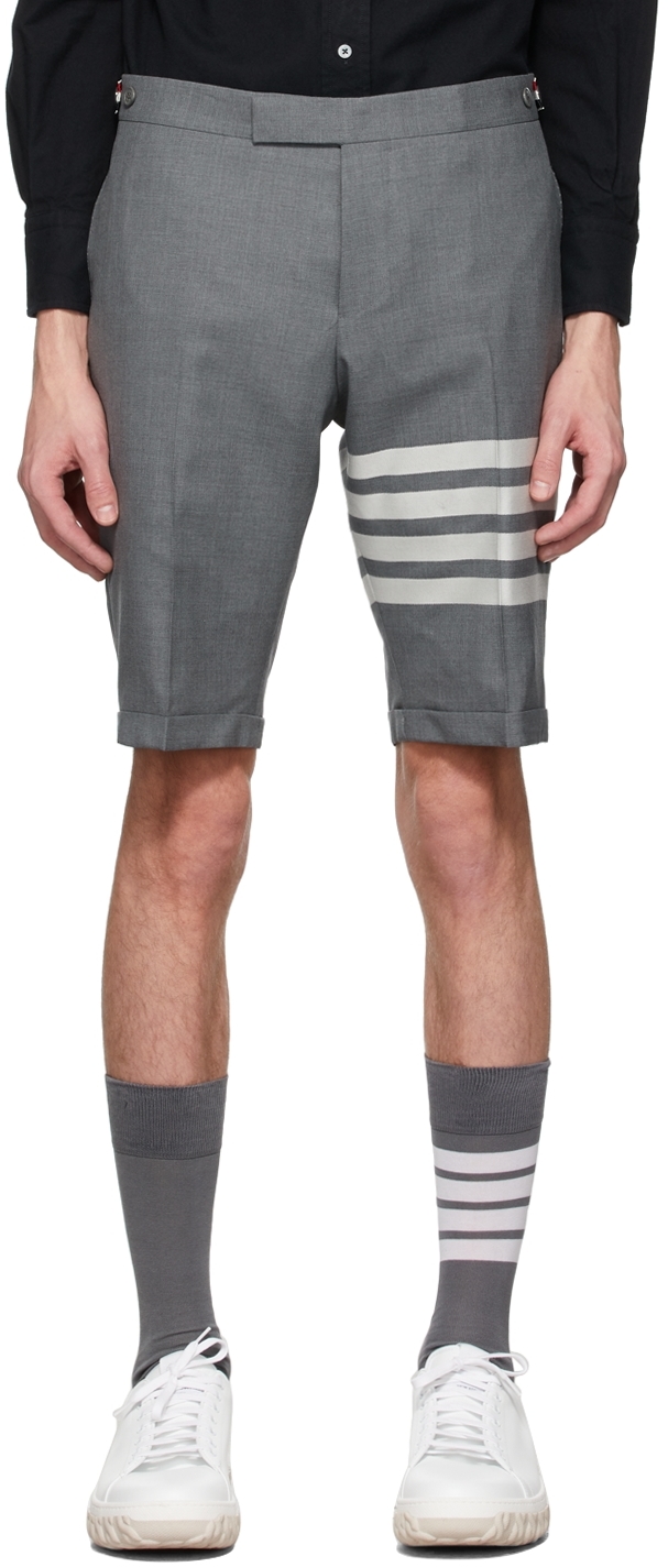 Grey 4-Bar Shorts