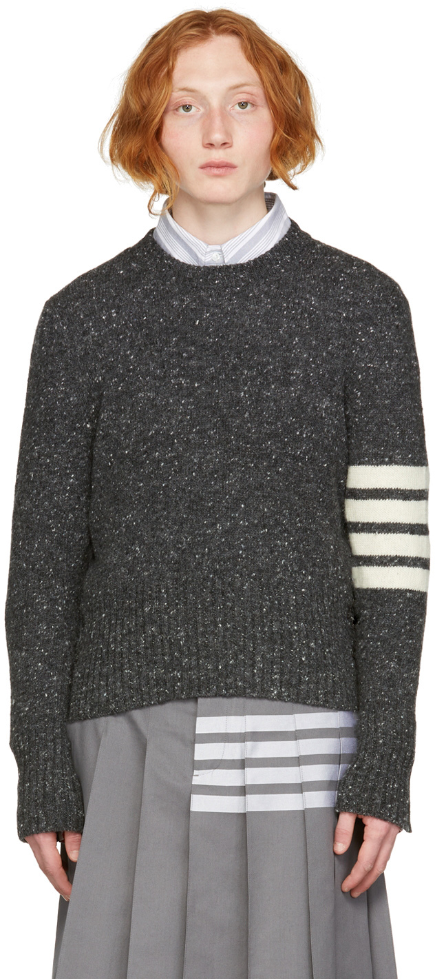 Grey 4-bar Pullover Sweater In 025 Dark Grey