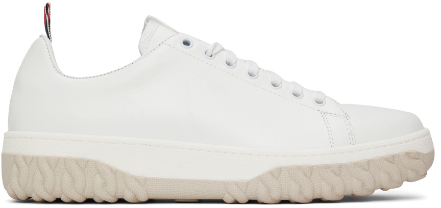 Thom Browne White Court Sneakers