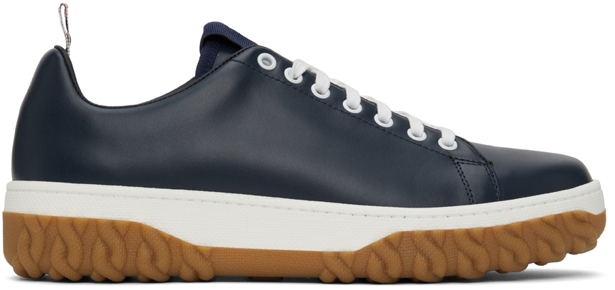 Thom Browne Navy Court Sneakers