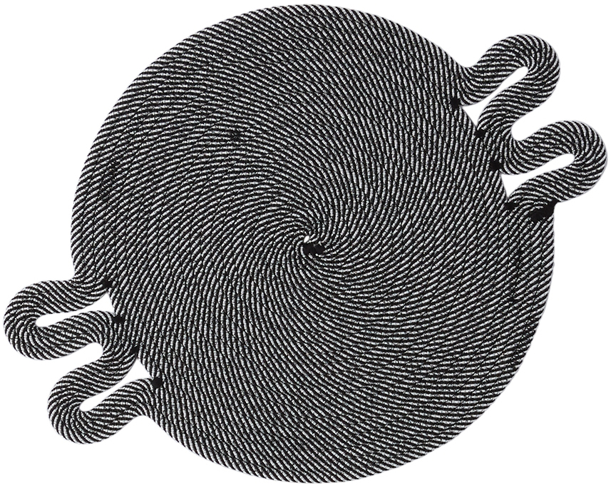 Ugly Rugly Black & White Amoeba Placemat In Stripe