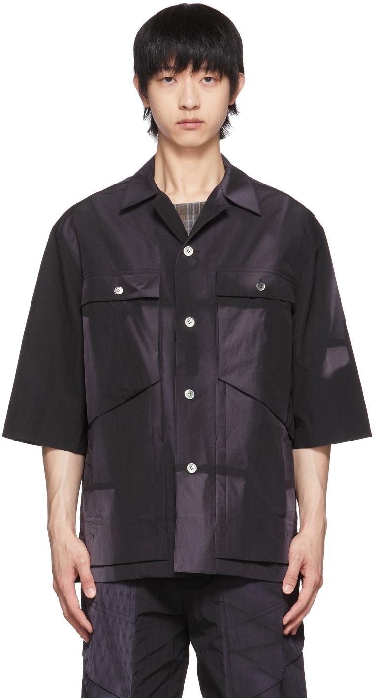 JiyongKim: Black Nylon Shirt | SSENSE