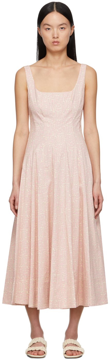Staud: Pink Wells Dress | SSENSE UK