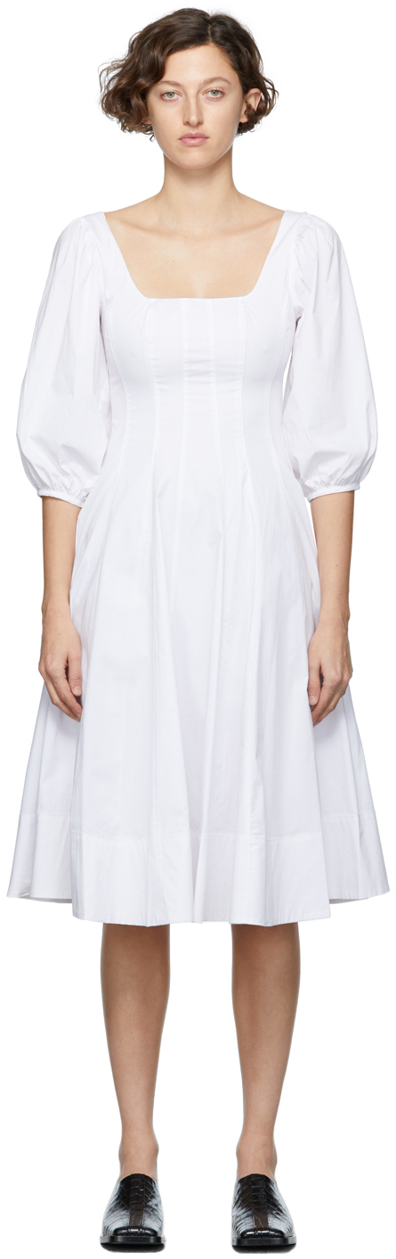 Staud: White Swell Dress | SSENSE Canada