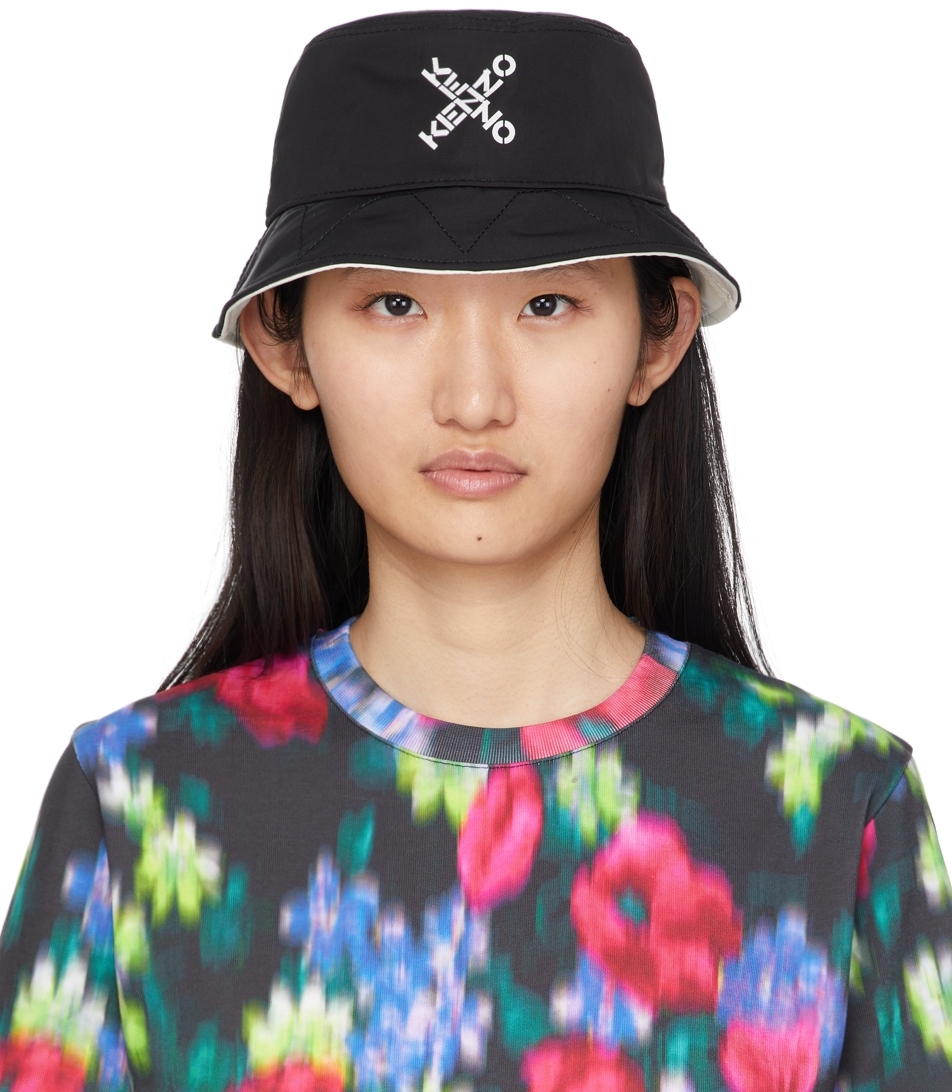 Kenzo Reversible Black 'Little X' Bucket Hat