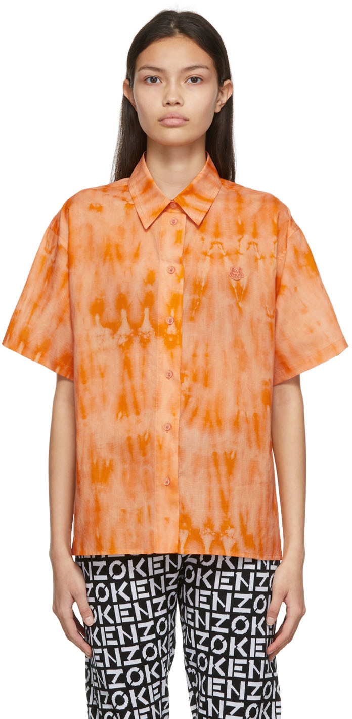 Kenzo Orange Tie-Dye Shirt