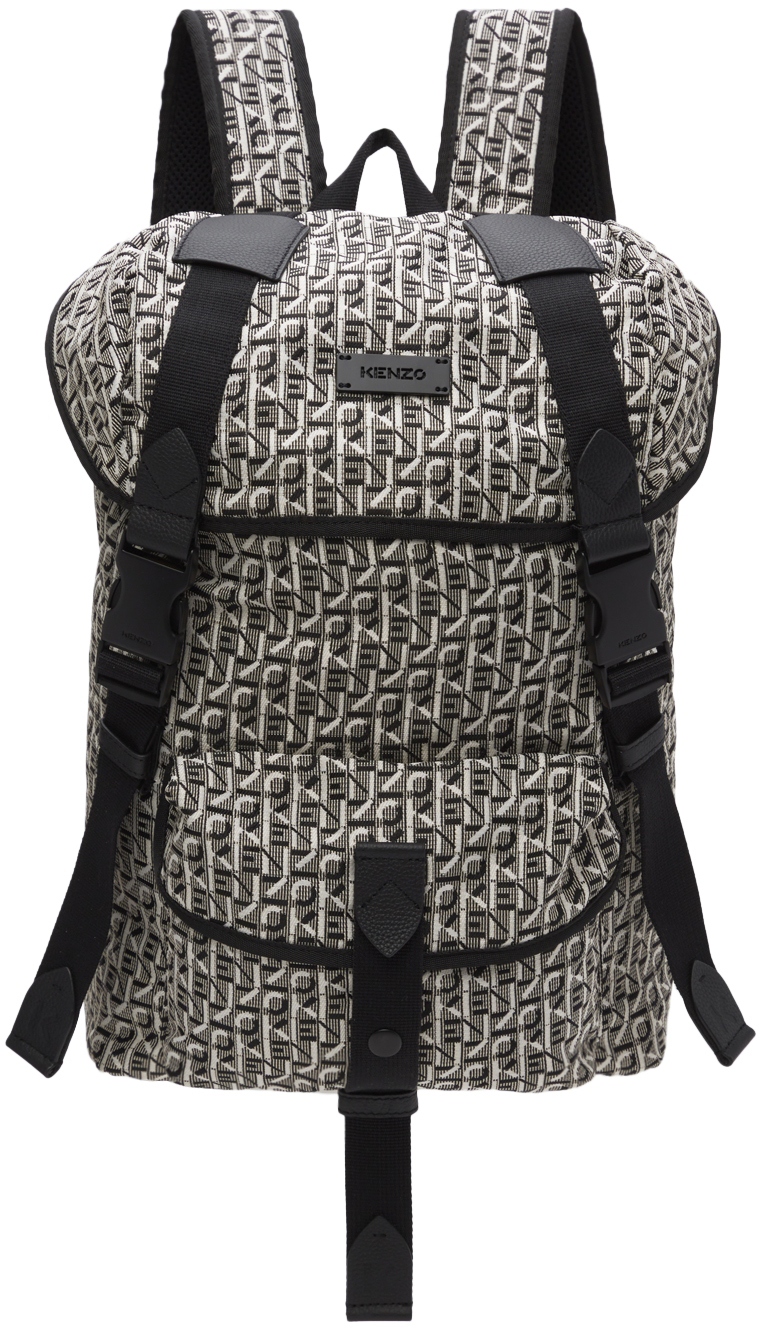 Black & White Jacquard Courier Backpack