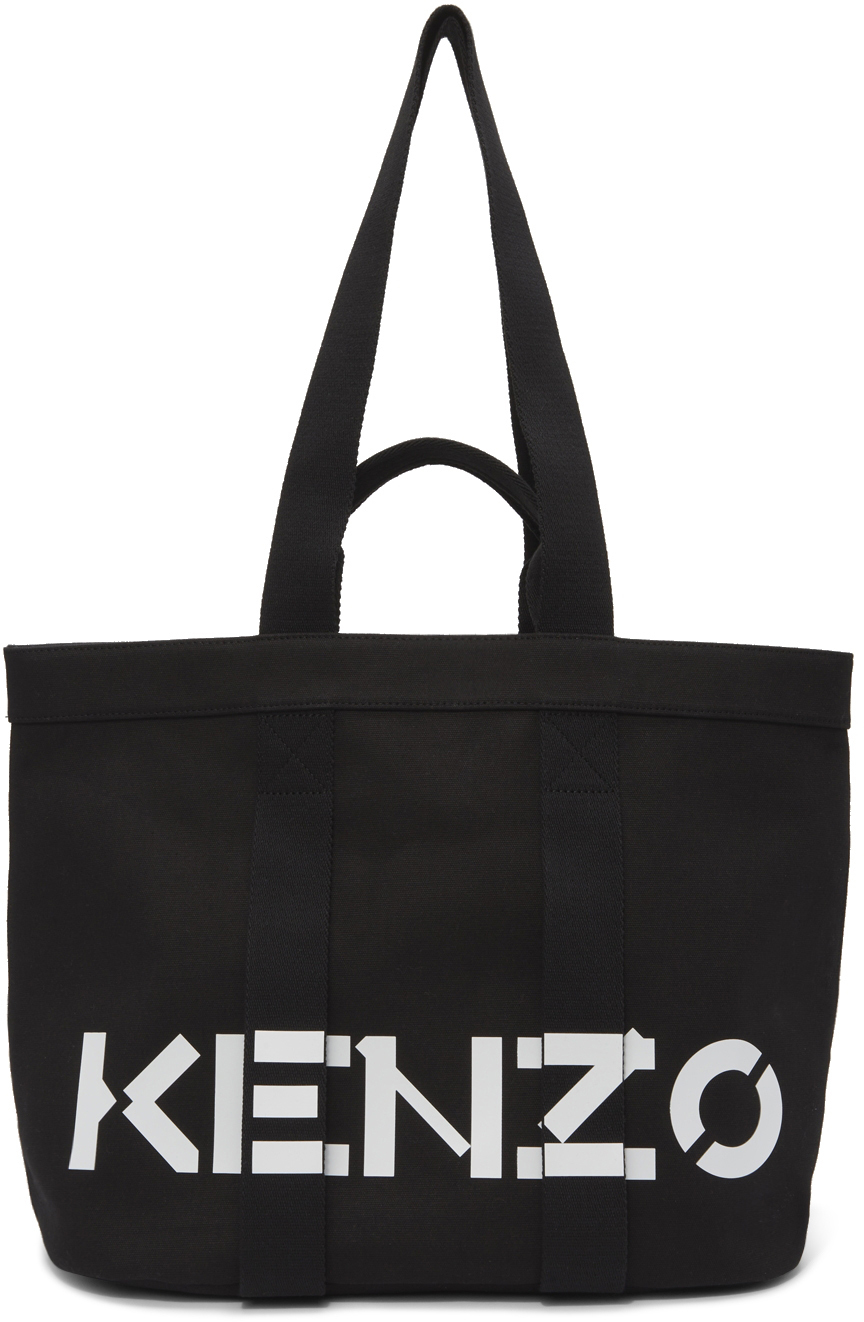 Kenzo Large Tote Bag With Logo In Black | ModeSens