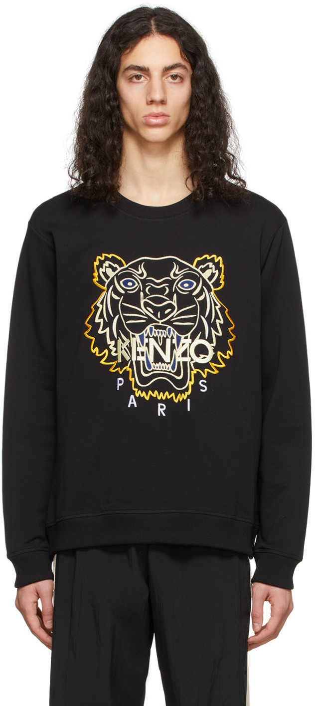 Voeding ziekenhuis Fabriek Kenzo: Black & Yellow The Year Of The Tiger Embroidered Tiger Sweatshirt |  SSENSE
