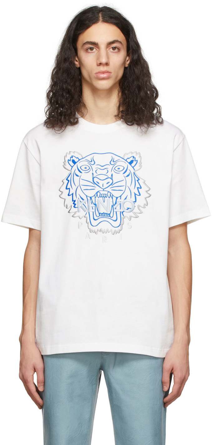 Kenzo: & Blue The Year The Embroidered Tiger T-Shirt | SSENSE