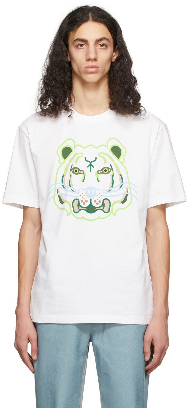 Kenzo White & Green Tiger T-Shirt