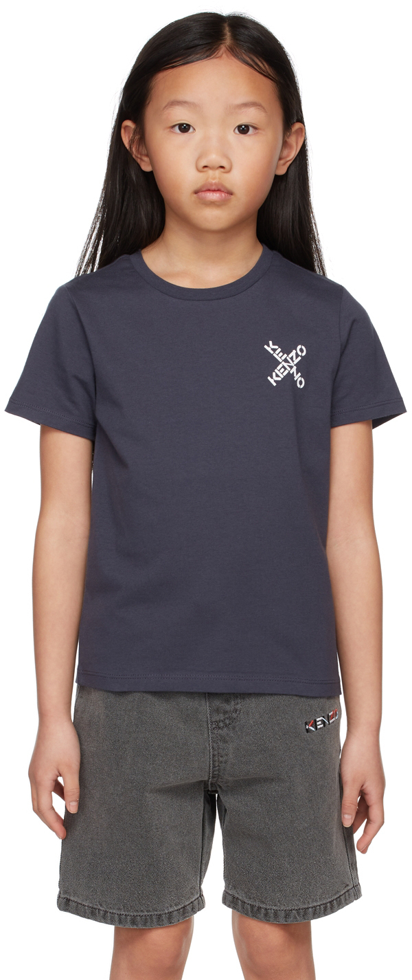 Ssense Abbigliamento Top e t-shirt T-shirt T-shirt a maniche corte Kids Navy Logo T-Shirt 