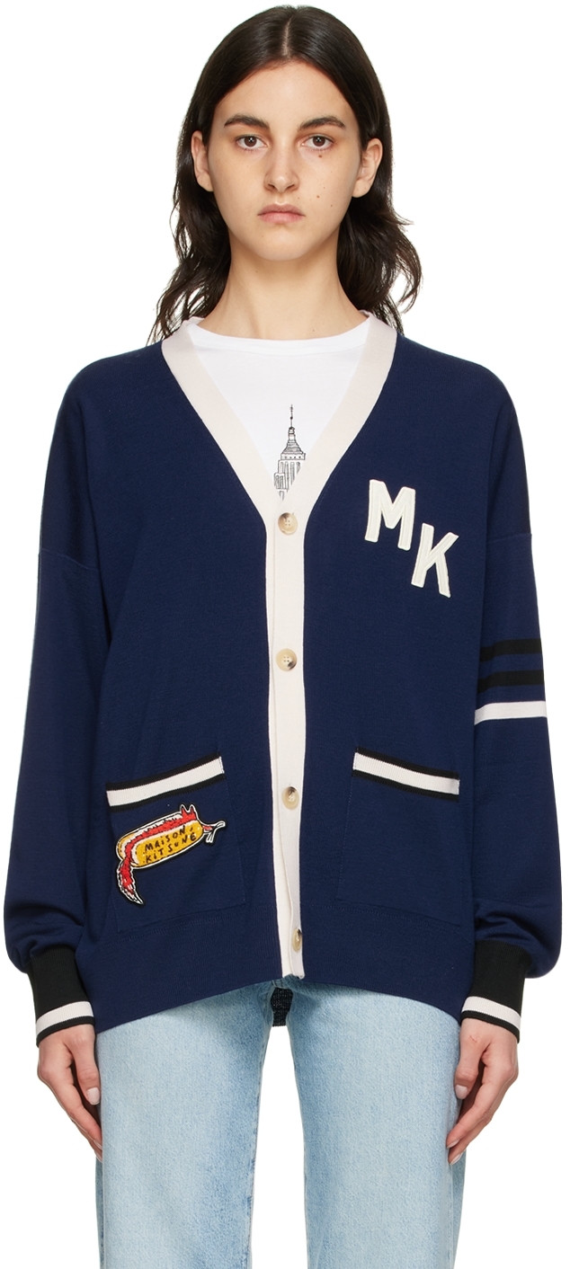Maison Kitsuné Navy Olympia Le-tan Edition Hot Dog Fox Varsity 