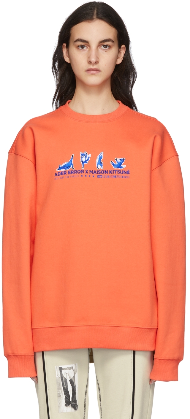 Orange ADER error Edition Yoga Blue Fox Sweatshirt