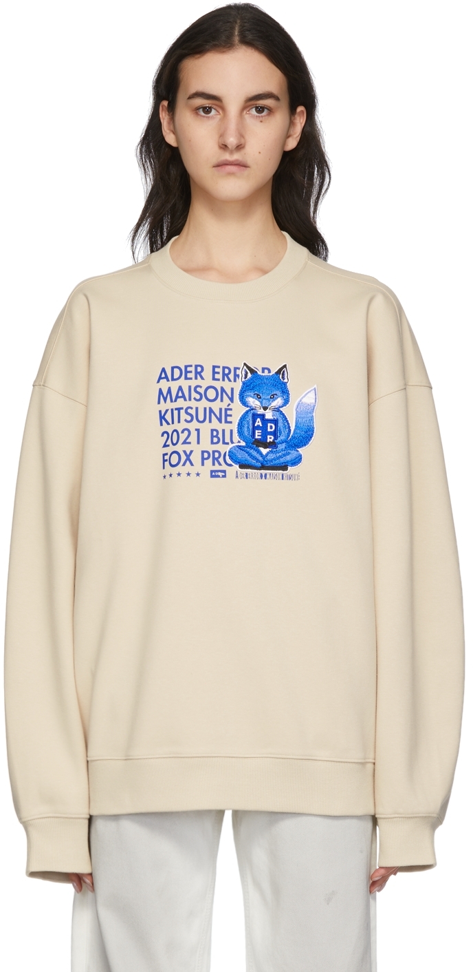 maison kitsune✖️adererror fox sweatshirt | www.jarussi.com.br